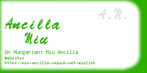 ancilla miu business card